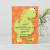 Dinosaur Birthday Party Invitation Kaart (Staand voorkant)