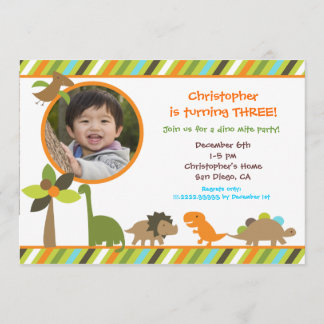 Dinosaur Birthday Party Invitation Kaart