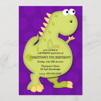 Dinosaur Birthday Party Invitation Kaart