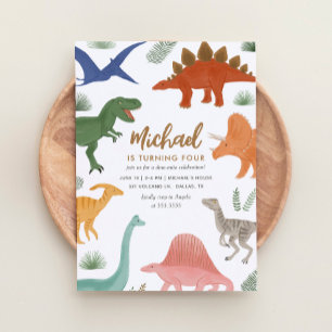 Dinosaur Birthday Party Invitation Kaart