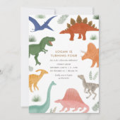 Dinosaur Birthday Party Invitation Kaart (Voorkant)