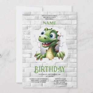 Dinosaur Birthday Party Invitation Kaart