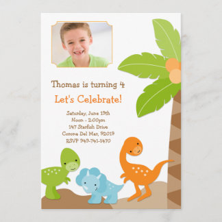 Dinosaur Birthday Party Invitation Kaart
