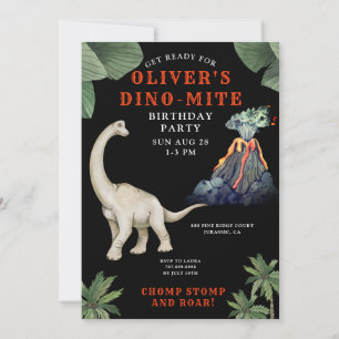 Dinosaur Birthday Party Invitation Kaart