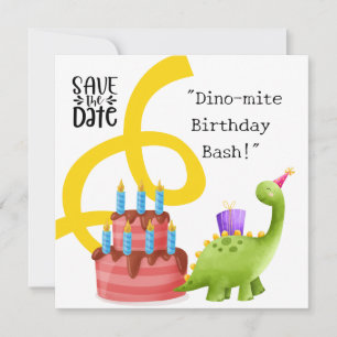 Dinosaur Birthday Party Invitation Save The Date