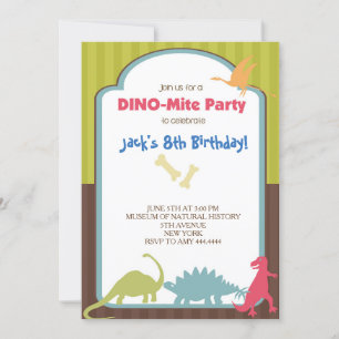 Dinosaur Birthday Party Invitations Kaart