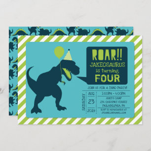 Dinosaur Birthday Party Invitations Kaart