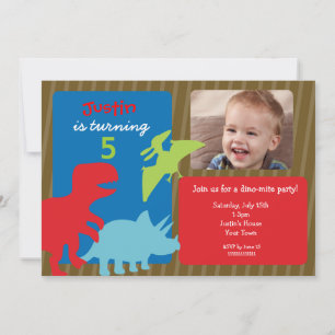 Dinosaur Birthday Party Invitations Kaart
