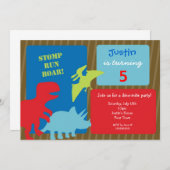 Dinosaur Birthday Party Invitations Kaart (Voorkant / Achterkant)