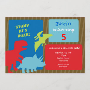 Dinosaur Birthday Party Invitations Kaart