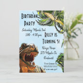 Dinosaur Birthday Party Invitations Kaart (Staand voorkant)