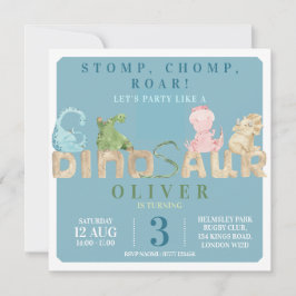 Dinosaur Birthday Party Invite Save The Date