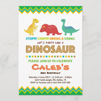 Dinosaur Birthday Party Kaart