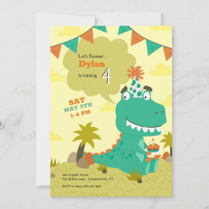 Dinosaur Birthday Party Kaart