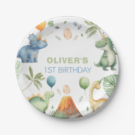 Dinosaur Birthday Party Paper Plates Papieren Bordje