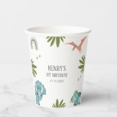 Dinosaur Birthday Party Papieren Bekers (Voorkant)