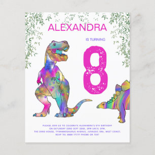 Dinosaur Birthday Party roze budget Flyer