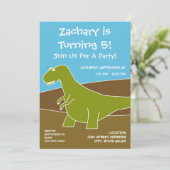 Dinosaur Birthday Party Theme Kaart (Staand voorkant)