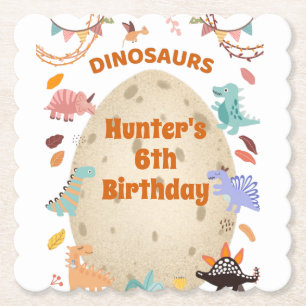 Dinosaur Birthday Party with Giant Dino Egg Kartonnen Onderzetters
