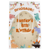Dinosaur Birthday Party with Giant Dino Egg Medium Cadeauzakje (Achterkant)