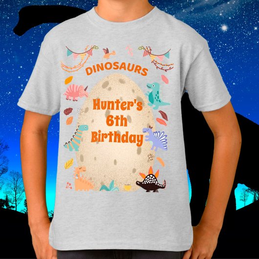 Dinosaur Birthday Party with Giant Dino Egg T-shirt