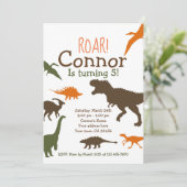 Dinosaur Birthday Uitnodiging (Staand voorkant)