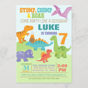Dinosaur Birthday Uitnodiging