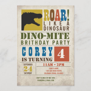 Dinosaur Birthday Uitnodiging