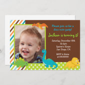 Dinosaur Birthday Uitnodiging (Voorkant / Achterkant)