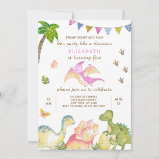 Dinosaur Birthday Uitnodiging