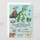 Dinosaur Birthday Uitnodiging (Voorkant / Achterkant)