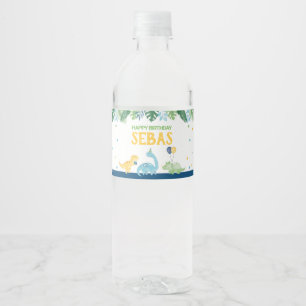 Dinosaur Birthday Waterfles Etiket