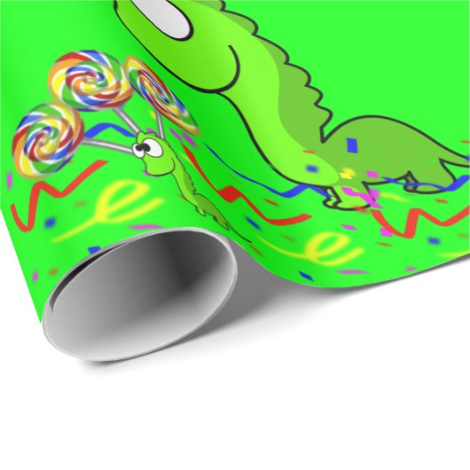 Dinosaur Birthday Wrapping Paper Cadeaupapier (Rol Hoek)