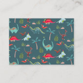 Dinosaur Blue Baby shower Book Request Enclosure Informatiekaartje (Achterkant)