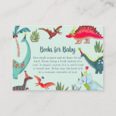 Dinosaur Blue Baby shower Book Request Enclosure Informatiekaartje (Voorkant)