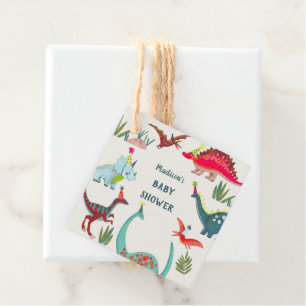 Dinosaur Blue baby shower party Bedankjes Labels
