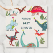 Dinosaur Blue baby shower party Bedankjes Labels (Voorkant)