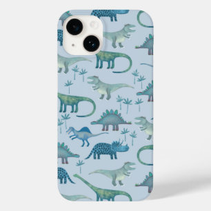 Dinosaur Blue Pattern Case-Mate iPhone 14 Hoesje