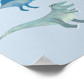 Dinosaur Blue Personalized Poster (Hoek)