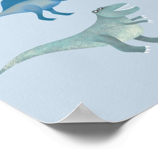 Dinosaur Blue Personalized Poster (Hoek)
