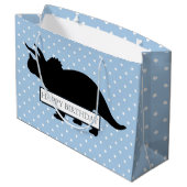 Dinosaur Blue Poker Motif Grand sac garçon (Dos Angle)