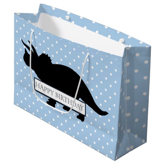 Dinosaur Blue Poker Motif Grand sac garçon (Devant Angle)