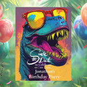 Dinosaur Blue T-Rex Bewaar de datum Briefkaart