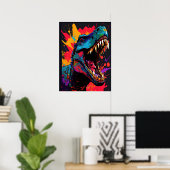 Dinosaur Blue T Rex kinder Poster (Thuiskantoor)