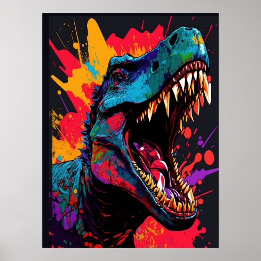 Dinosaur Blue T Rex kinder Poster (Voorkant)