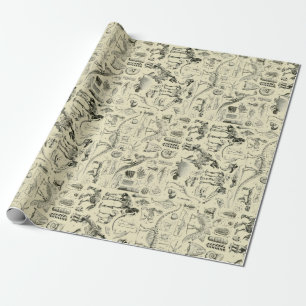 Dinosaur Bone Fossils Art Cadeaupapier