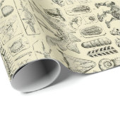 Dinosaur Bone Fossils Art Cadeaupapier (Rol Hoek)