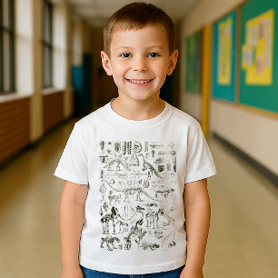  Dinosaur Bone Fossils Art T-shirt