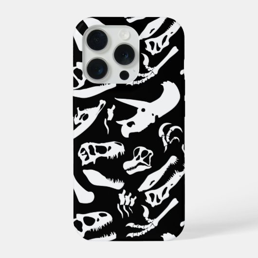 Dinosaur Bones (Black) iPhone Hoesje (Achterkant)