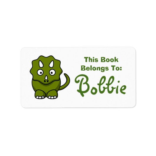 Dinosaur Book Name Label (Voorkant)
